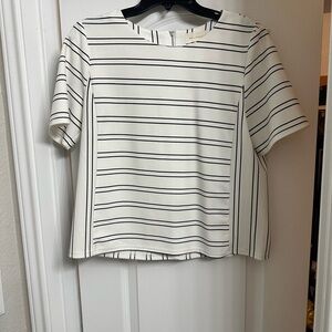 Striped White and Black Women's Top